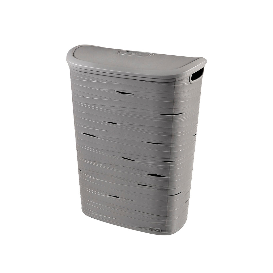 Curver Ribbon Laundry Hamper with Lid - 49 Liters, Grey or White
