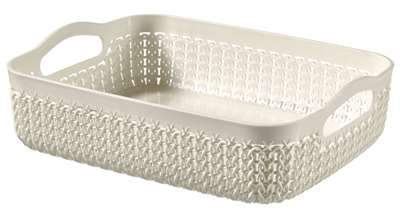 Curver Knit Rectangular Tray Basket A5 -25 x 19.5cm