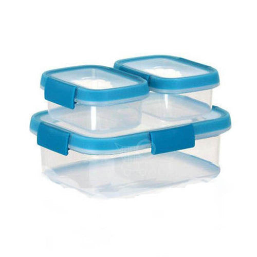 Curver Smart Fresh Set of 3 Airtight Food Containers - 2 x 0.2 Liters & 1 Liter