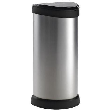 Curver Deco D-Shaped Touch Bin with Inner Bucket, 40 Liters - Available in Several Colors
