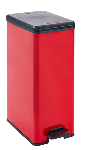 Curver Deco Slim Pedal Bin - 40 Liters or 25 Liters , Red
