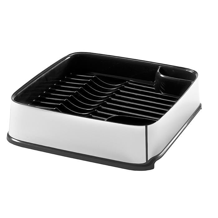 Curver Urban Dish Drying Rack, Square - Silver & Black