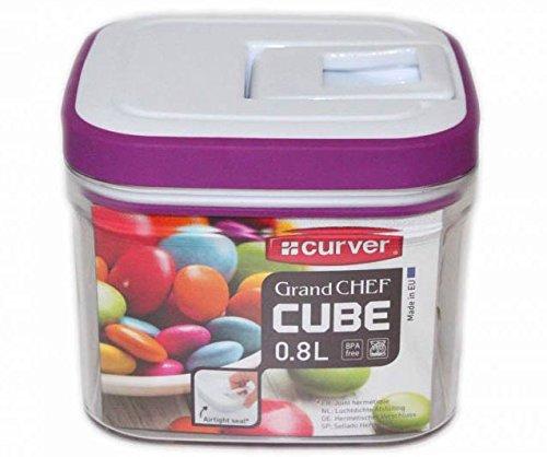 Curver Dry Cube Food Canisters - 0.8L or 1.3L - Purple