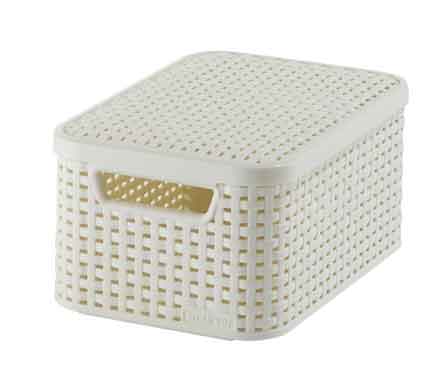 Curver Rattan Storage Box with Lid - Small