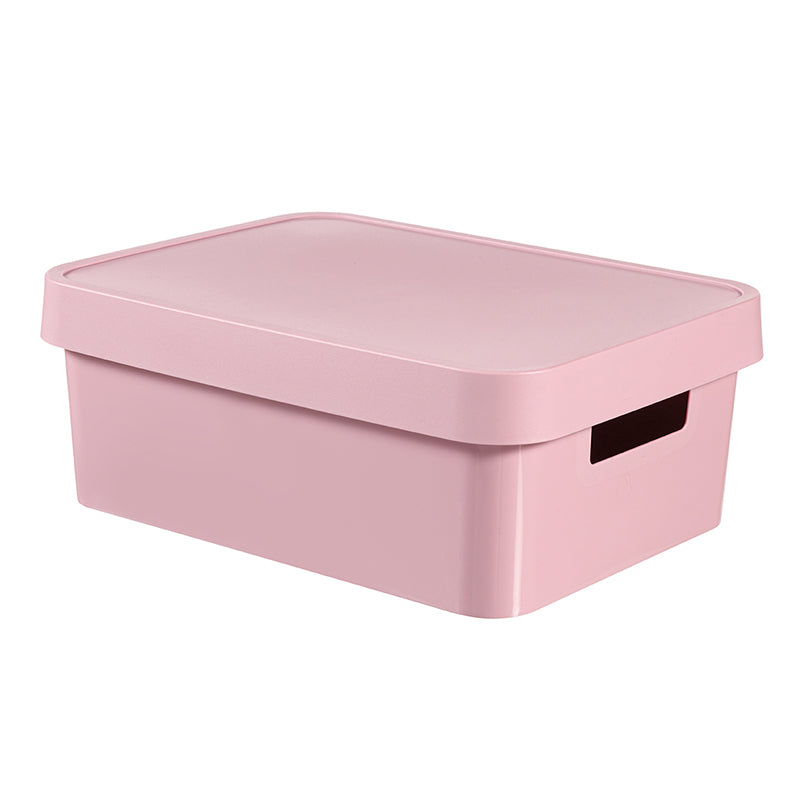 Curver Infinity Storage Box with Lid – 11 Liters, Pink