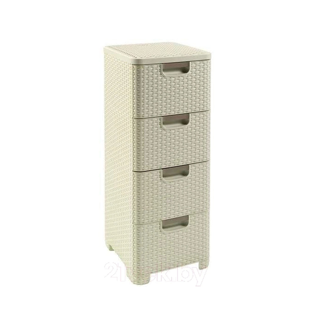 Curver Rattan Style Drawers, Off-White