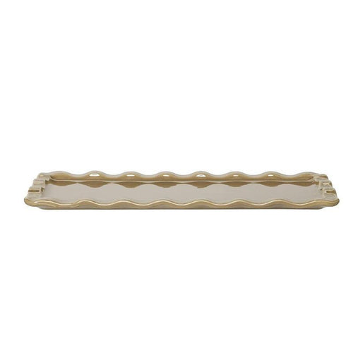 Emile Henry Cake Serving Plate - 36 x 15cm - Muscade (Dark Beige)