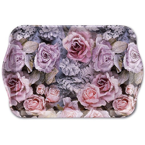 Ambiente Melamine Tray Winter Roses - 13x21cm