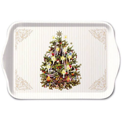 Ambiente Melamine Tray Christmas Tree Cream - 13x21cm