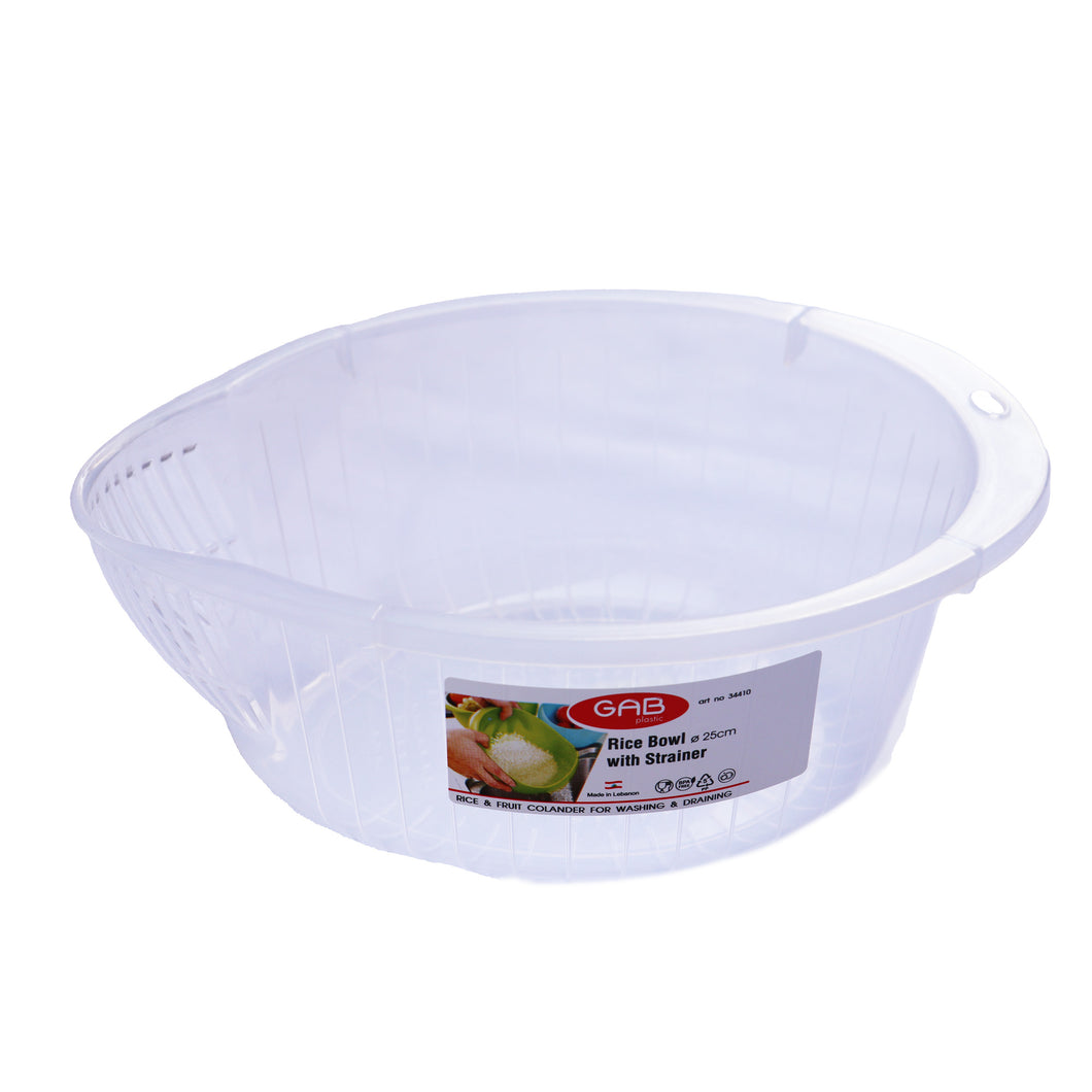 Gab Plastic Rice Colander / Strainer - 25 x 19cm, Available in Several Colors