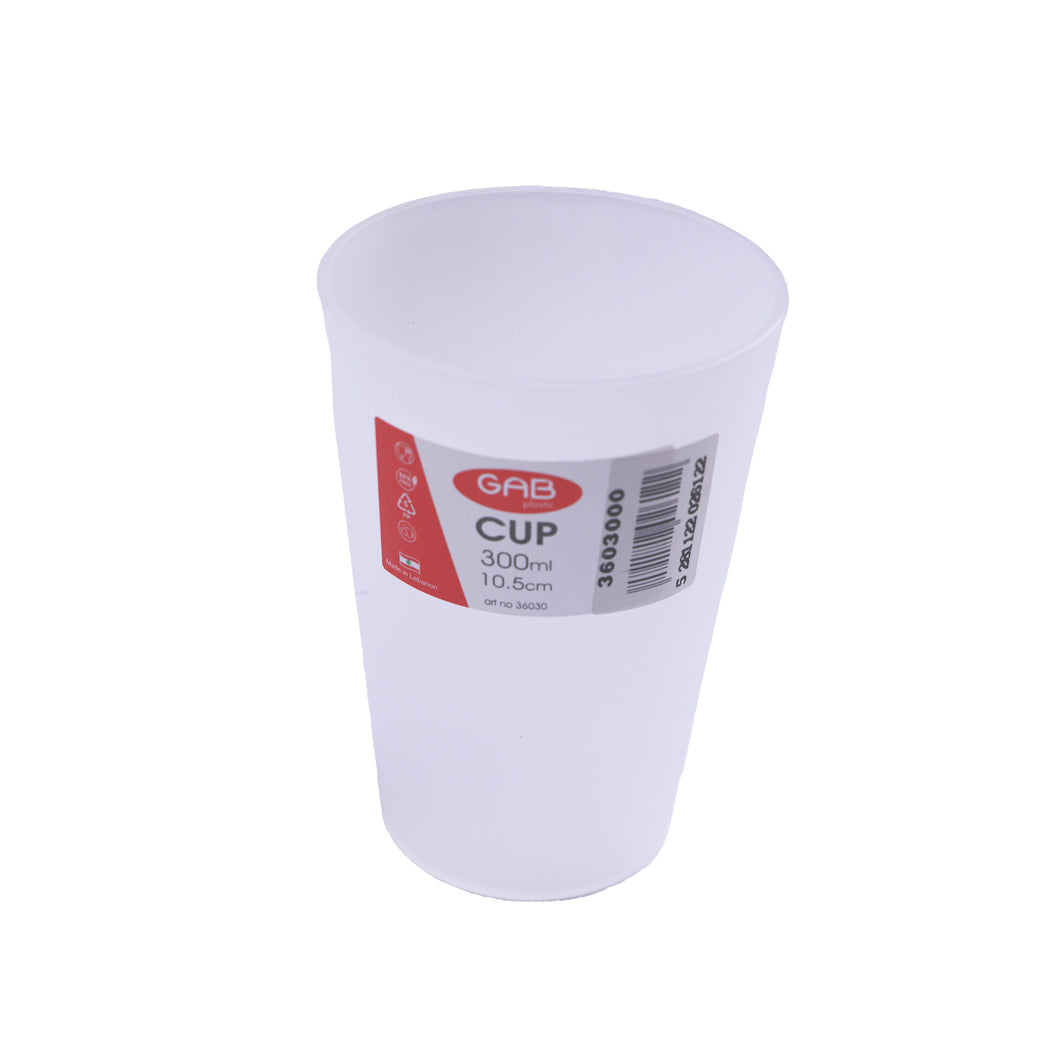 Gab Plastic Reusable Cups, 300ml - Transparent