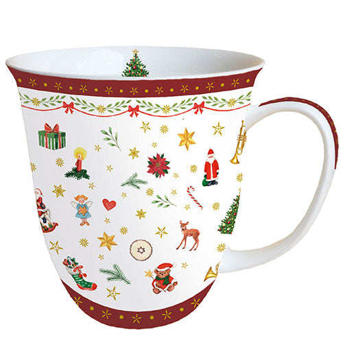 Ambiente Mug Ornaments All Over Red - 400ml