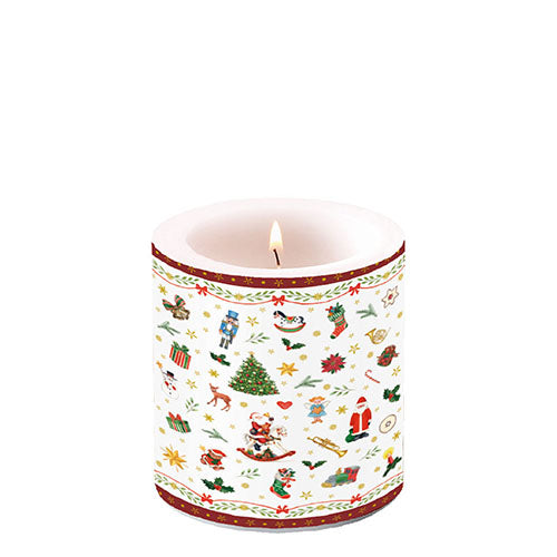 Ambiente Christmas Candle Ornaments All Over Red - Unscented
