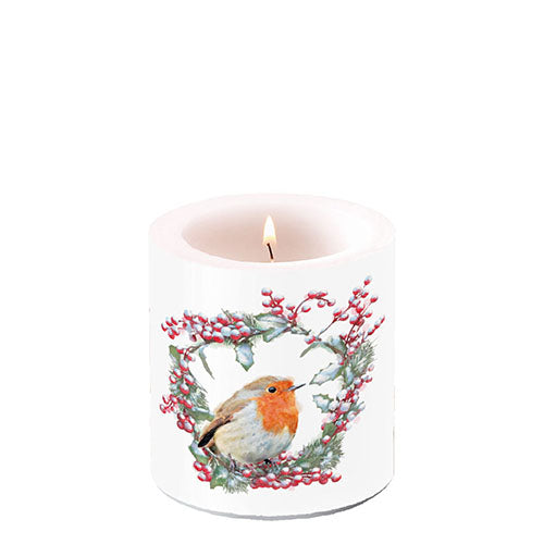 Ambiente Robin In Wreath Candle - Unscented