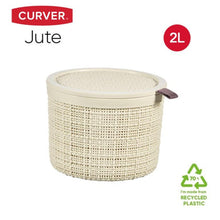 Load image into Gallery viewer, Curver Jute Round Baskets with Lid- 2L, 17 x 13cm
