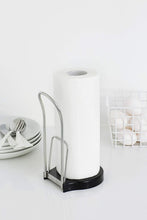 Load image into Gallery viewer, Brabantia Freestanding Kitchen Roll Holder, Brilliant Steel &amp; Black
