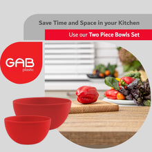 Load image into Gallery viewer, Gab Plastic Set of 2 Bowls, 19cm &amp; 26cm - Red
