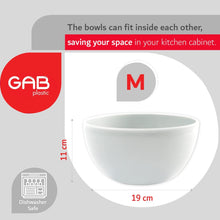 Load image into Gallery viewer, Gab Plastic Set of 2 Bowls, 19cm &amp; 26cm - White
