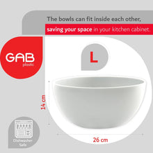 Load image into Gallery viewer, Gab Plastic Set of 2 Bowls, 19cm &amp; 26cm - White
