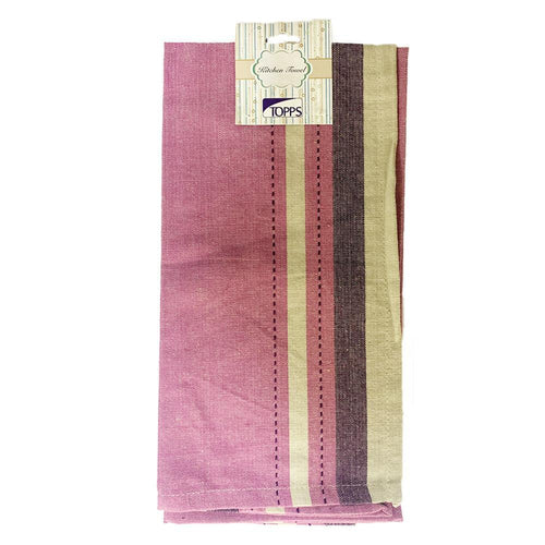 Topps Linear & Stitched Design Kitchen Towels - 50 x 70cm, 100% Cotton