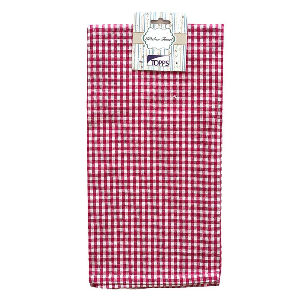 Topps Checkered Kitchen Towels - 50 x 70cm, 100% Cotton