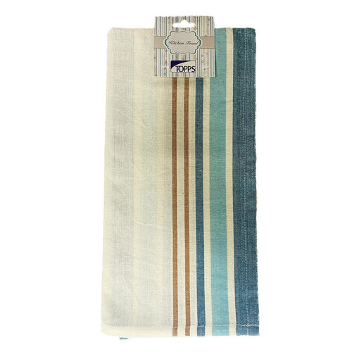 Topps Linear Design Kitchen Towels - 50 x 70cm, 100% Cotton
