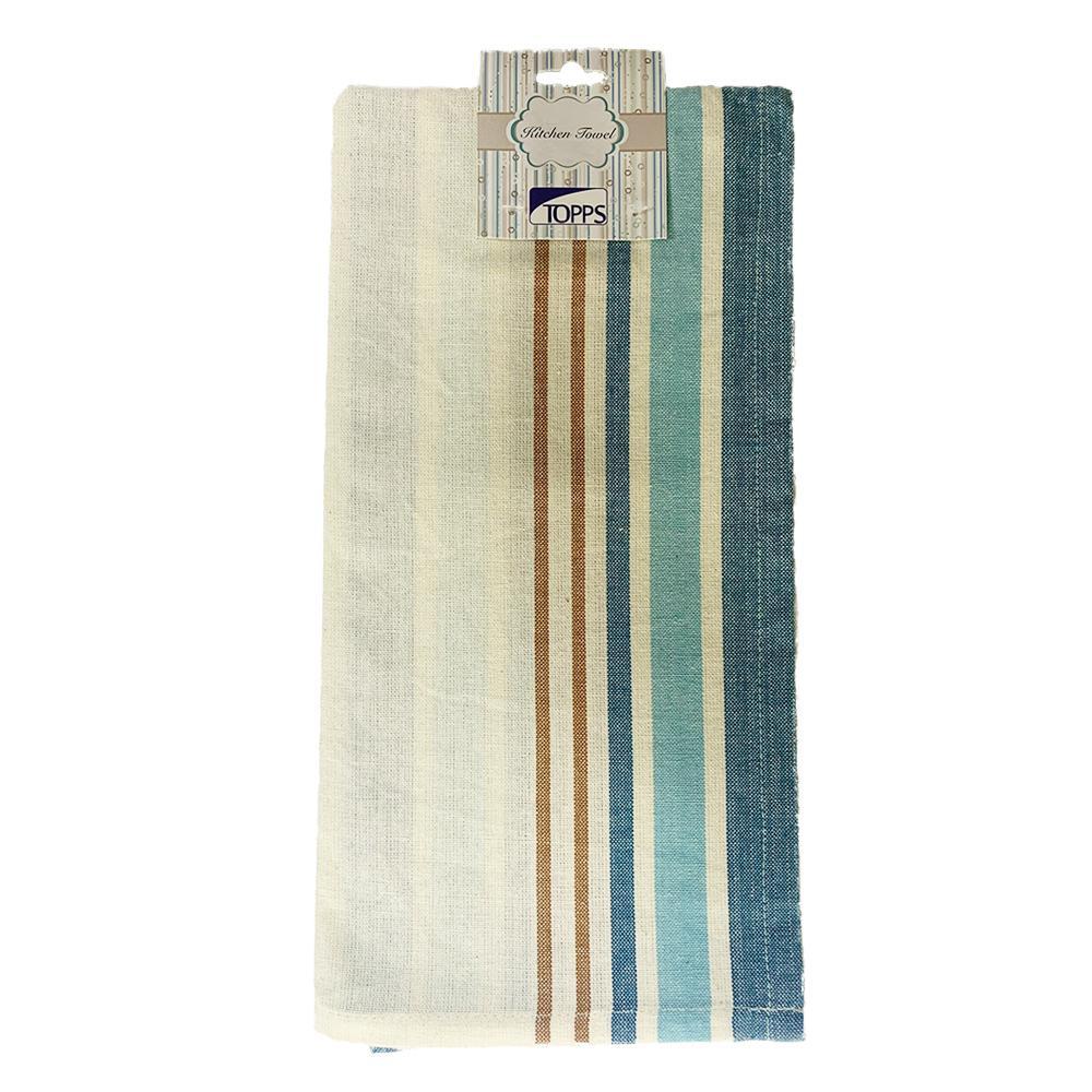 Topps Linear Design Kitchen Towels - 50 x 70cm, 100% Cotton