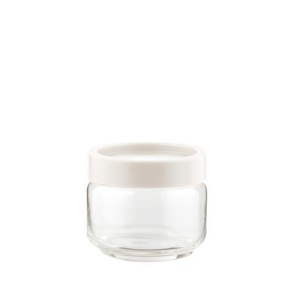 Ocean Set of 6 Glass Pop Jars with White Plastic Lids - 325ml