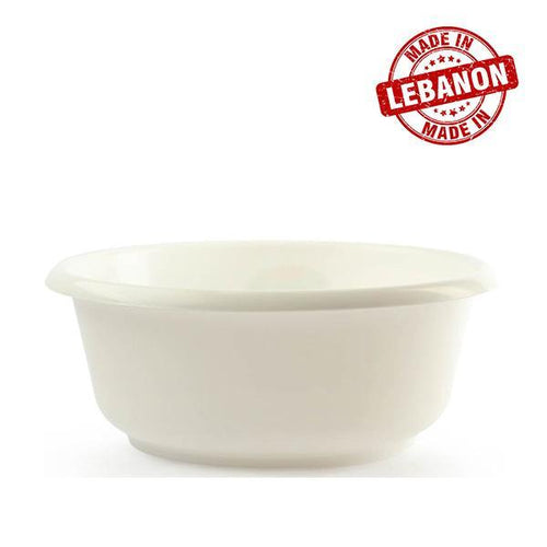 Gab Plastic Round Basin - White