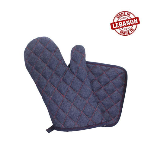 Gab Home Denim Set of Pot Holder and Oven Mitt - 2 Pieces