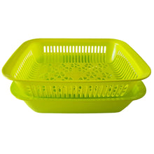 Load image into Gallery viewer, Gab Plastic Rectangular Colander with Bowl - 36 x27cm, Available in Several Colors
