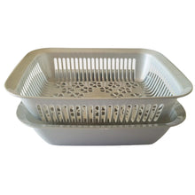 Load image into Gallery viewer, Gab Plastic Rectangular Colander with Bowl - 36 x27cm, Available in Several Colors
