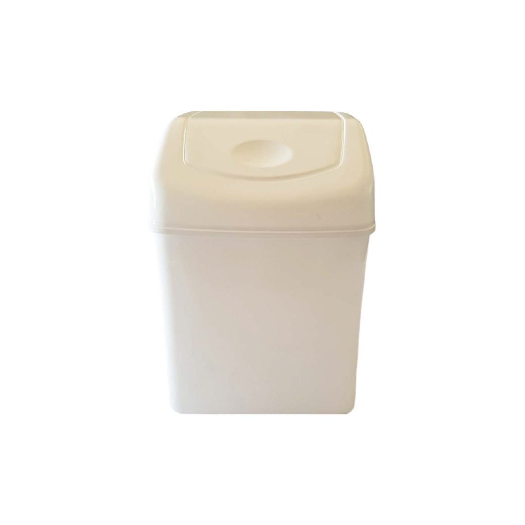 Gab Plastic Waste Bin with Swinging Lid - 6 Liters, Beige