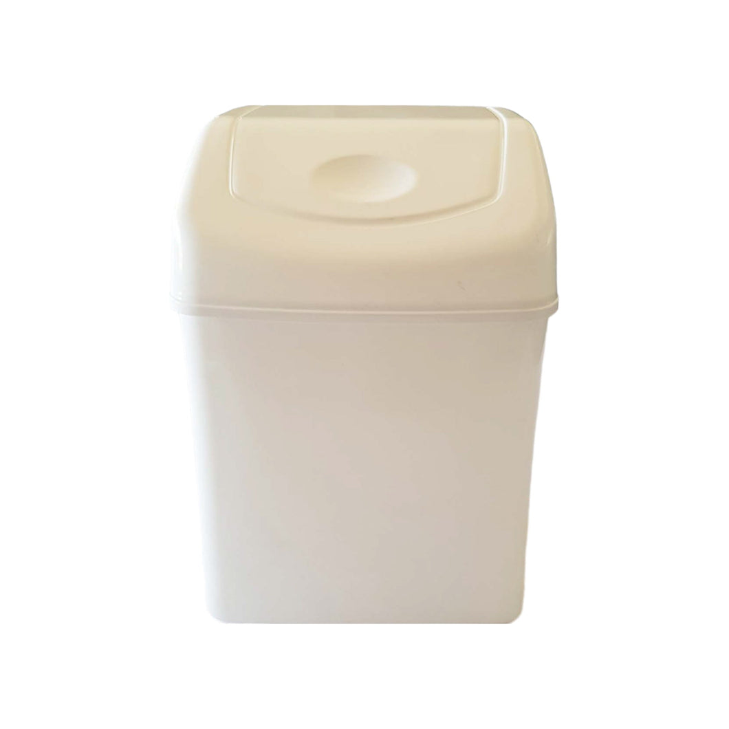 Gab Plastic Waste Bin with Swinging Lid - 8 Liters, Beige