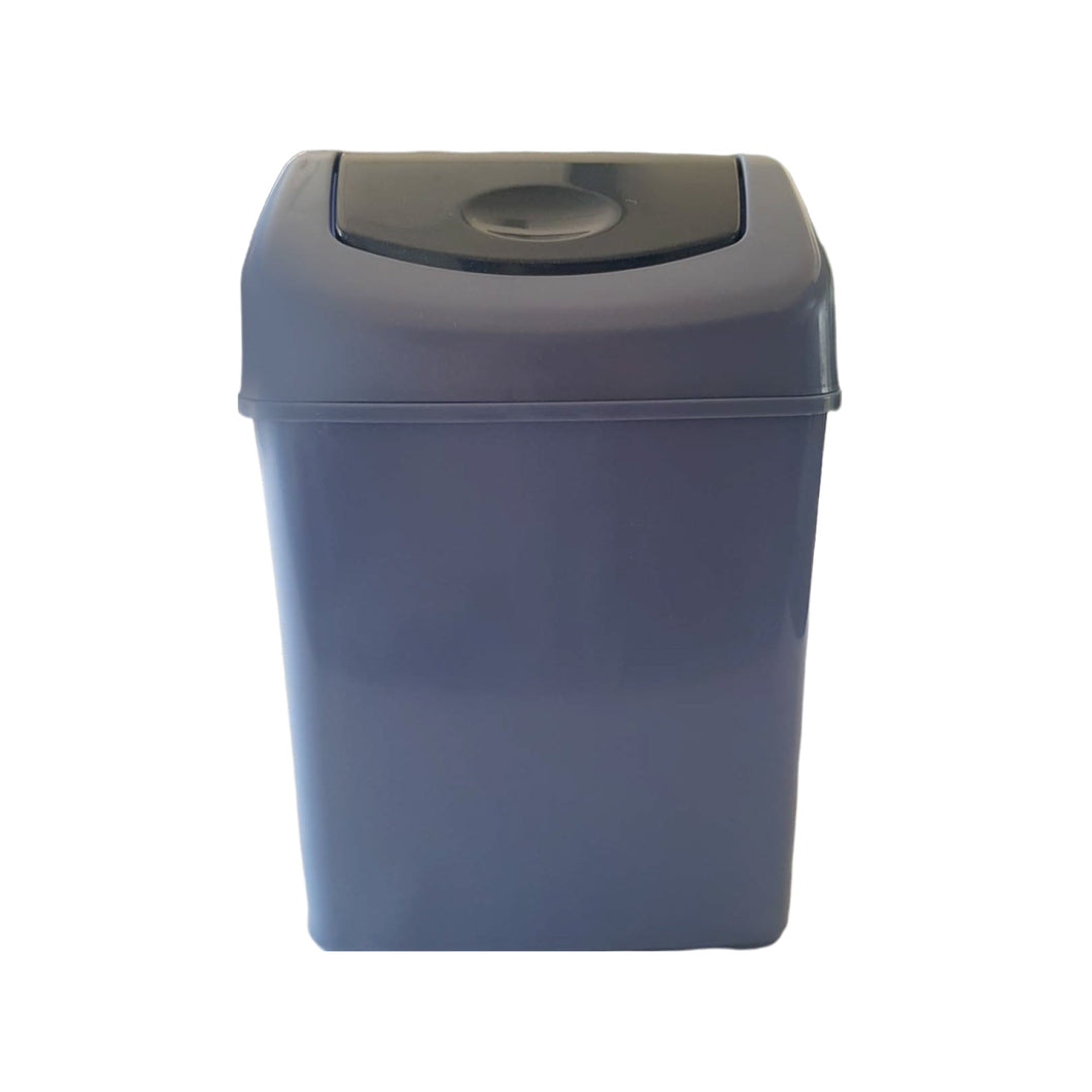 Gab Plastic Waste Bin with Swinging Lid - 8 Liters, Light Blue