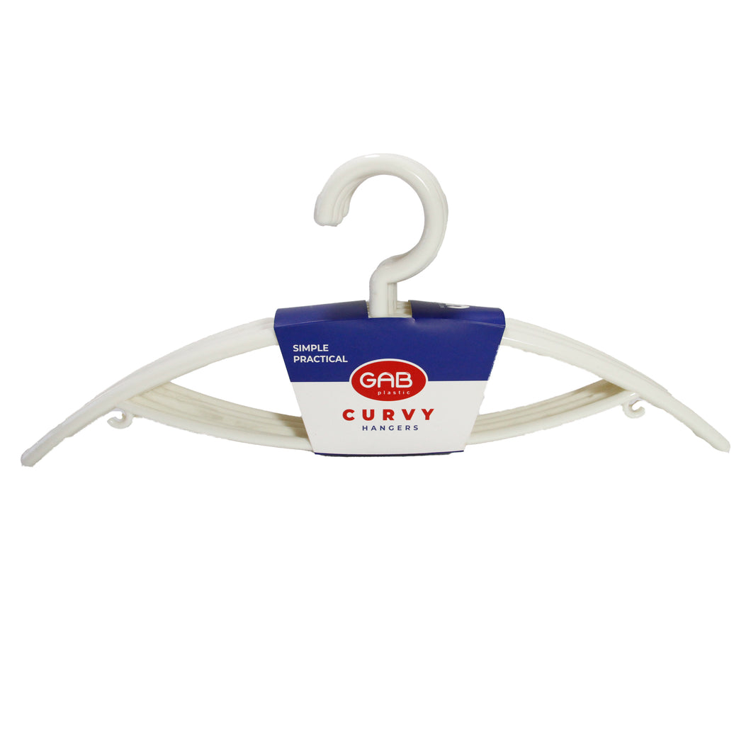 Gab Plastic Curvy Set of 5 Adult Hangers - Off White