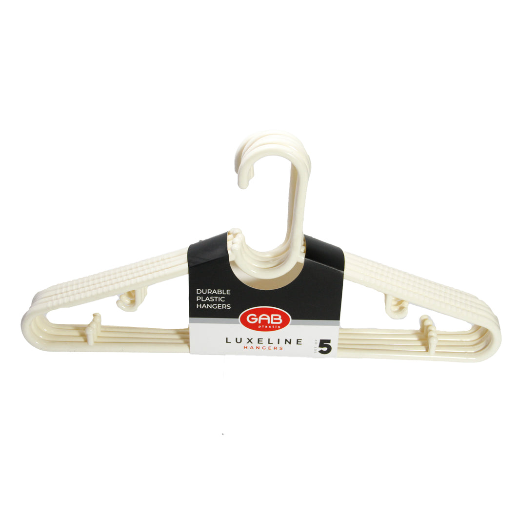 Gab Plastic Luxeline Set of 5 Adult Hangers - Off White