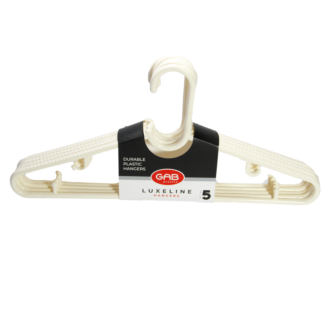 Gab Plastic Luxeline Set of 5 Adult Hangers - Beige