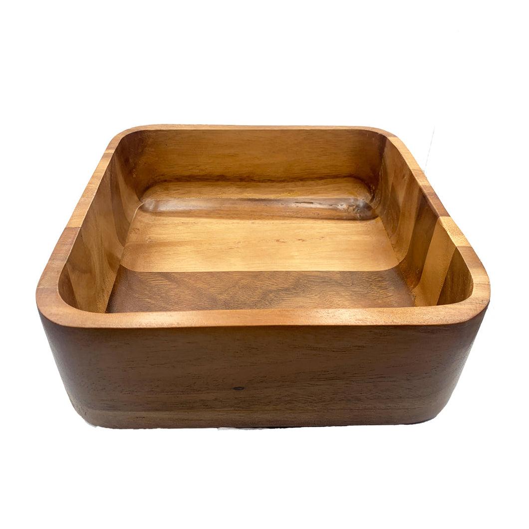 Topps Acacia Wood Square Serving / Salad Bowl - 25 x 25cm