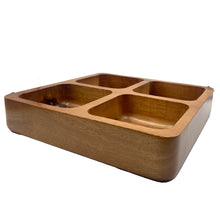 Load image into Gallery viewer, Topps Acacia Wood Square Platter with 4 Compartments - 22x 22cm
