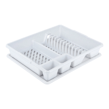 Load image into Gallery viewer, Curver Dish Drying Rack with Tray - Grey or White, 45 x 8.8 x 38cm
