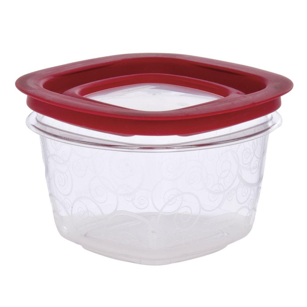 Rubbermaid Premier Easy Find Lids Food Storage Containers -2 Cups, Red