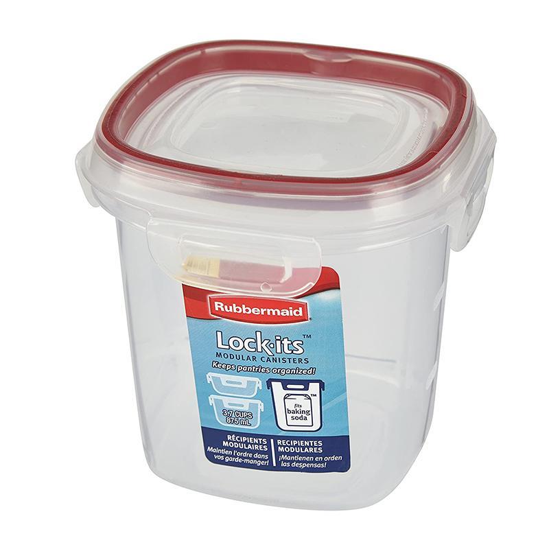 Rubbermaid Lock-Its Plastic Food Canister with Easy Find Lids - 3.7 Cups (0.875 liters)