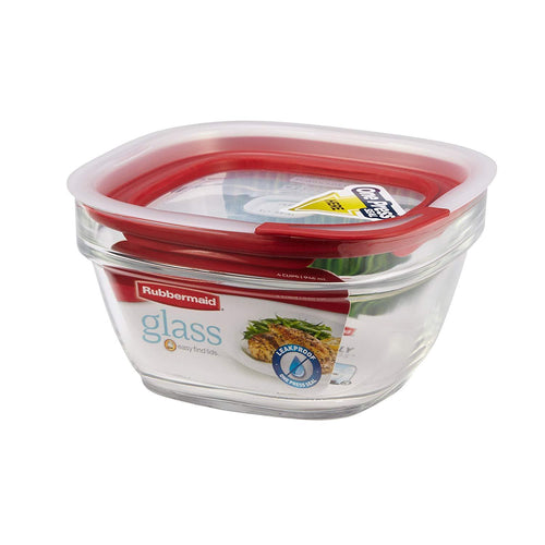 Rubbermaid Square Glass Food Container - 0.9 liters