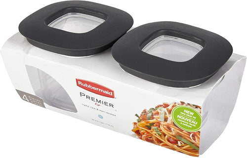 Rubbermaid Premier Easy Find Lids Food Storage Containers -Set of 2 - 0.5 Cups, Grey