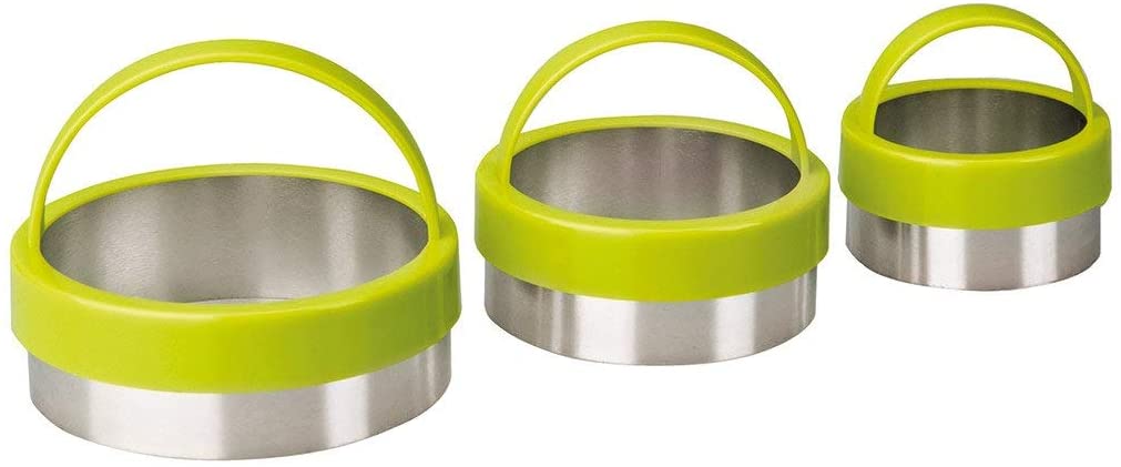 Ibili Set of 3 Round Cookie Cutters with Top Handle 5-7cm