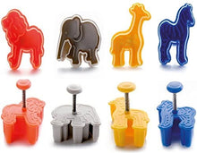 Load image into Gallery viewer, Ibili Safari Animals Cookie Cutter with Ejectors, Set of 4
