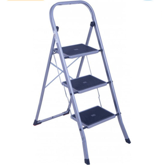 Eurogold SuperMax 3-Step Ladder with Anti-Slip Grip - Black & Blue