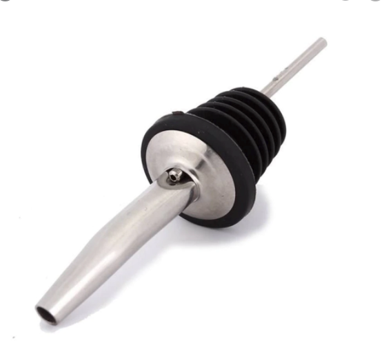 Carlisle Glass Bottle Pourer Spout - Stainless & Rubber