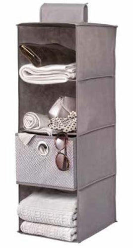 Cosatto Twill 4-Shelf & Drawer Hanging Organizer - 30 x 30 x 84cm
